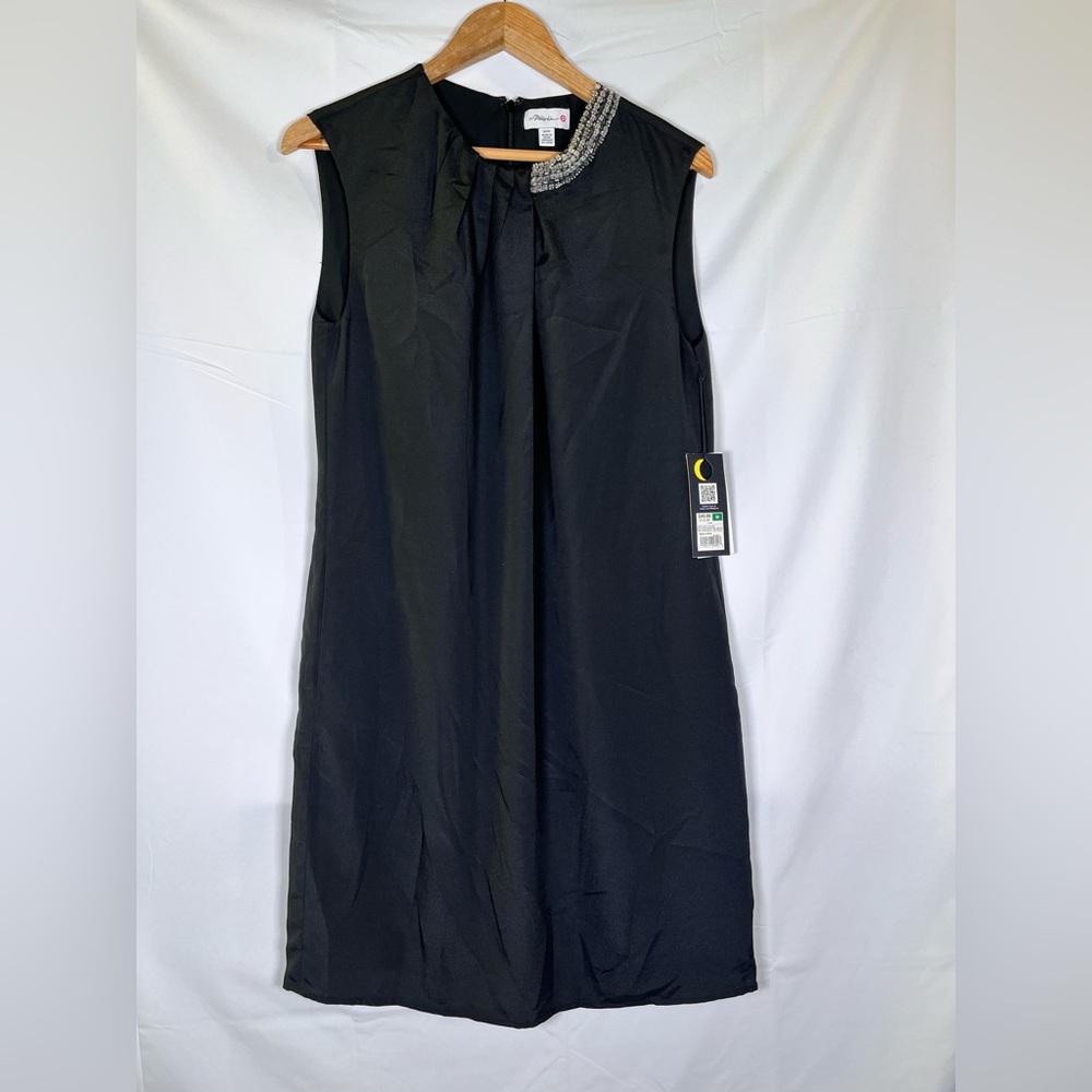 3.1 Phillip Lim Target Womens M Black Sheath Dress With Crystal‎ Beaded Neckline